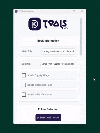 word search book builder