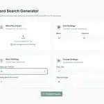 Custom word search generator interface displaying advanced settings including grid size, font options, and difficulty controls