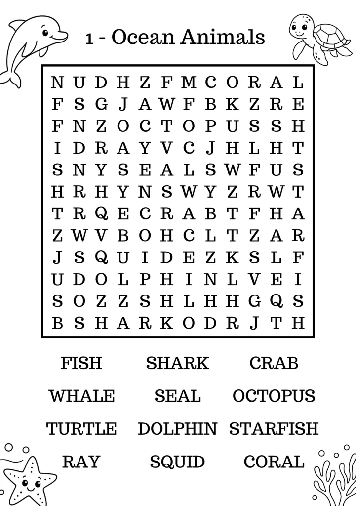Example of well-designed themed word search puzzle