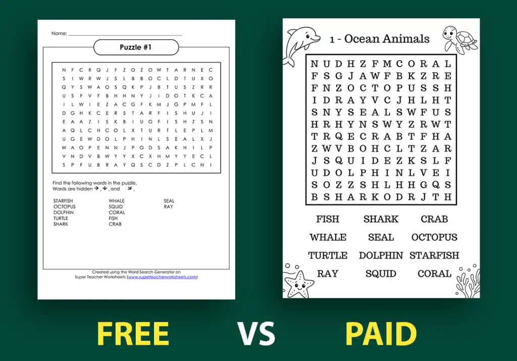 free word search creator vs paid tool quality comparison
